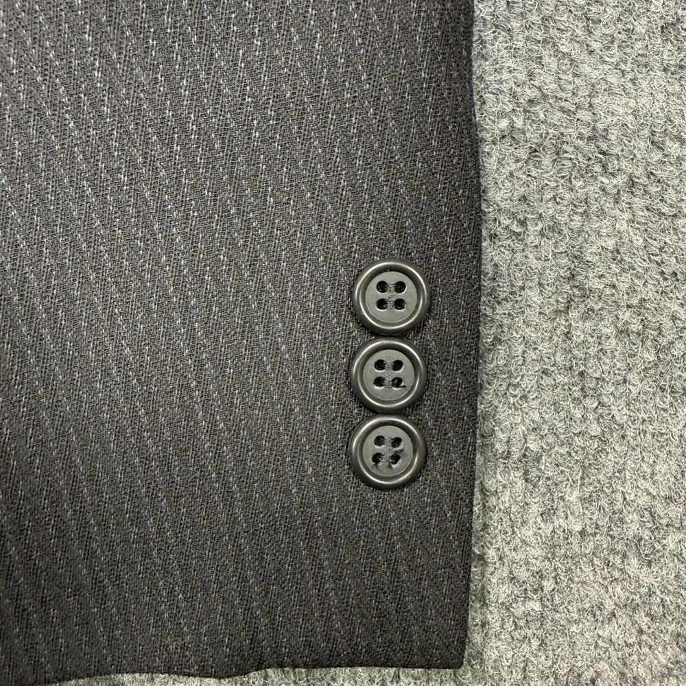 Roberto Villini Double Breasted Blazer Men 44R Black Pinstripe Cecchi Paolo Wool
